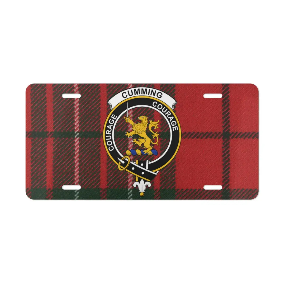 Courage and Lion Plaid Design License Plate product