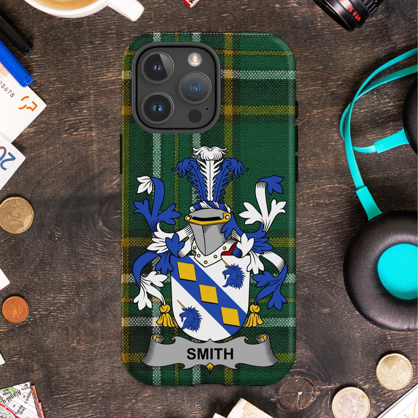 Smith Family Crest Unicorn Shield Cell phone cover - Celtic Ancestry Gifts