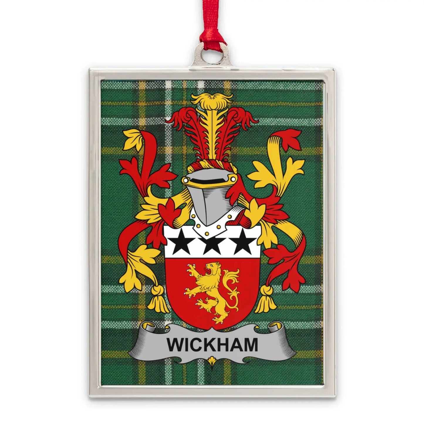 Wickham Family Crest Plaid Background product