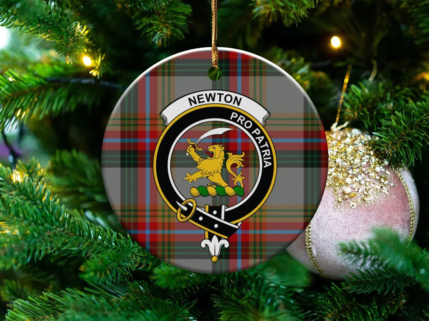 Newton Pro Patria Crest Plaid Christmas ornament product