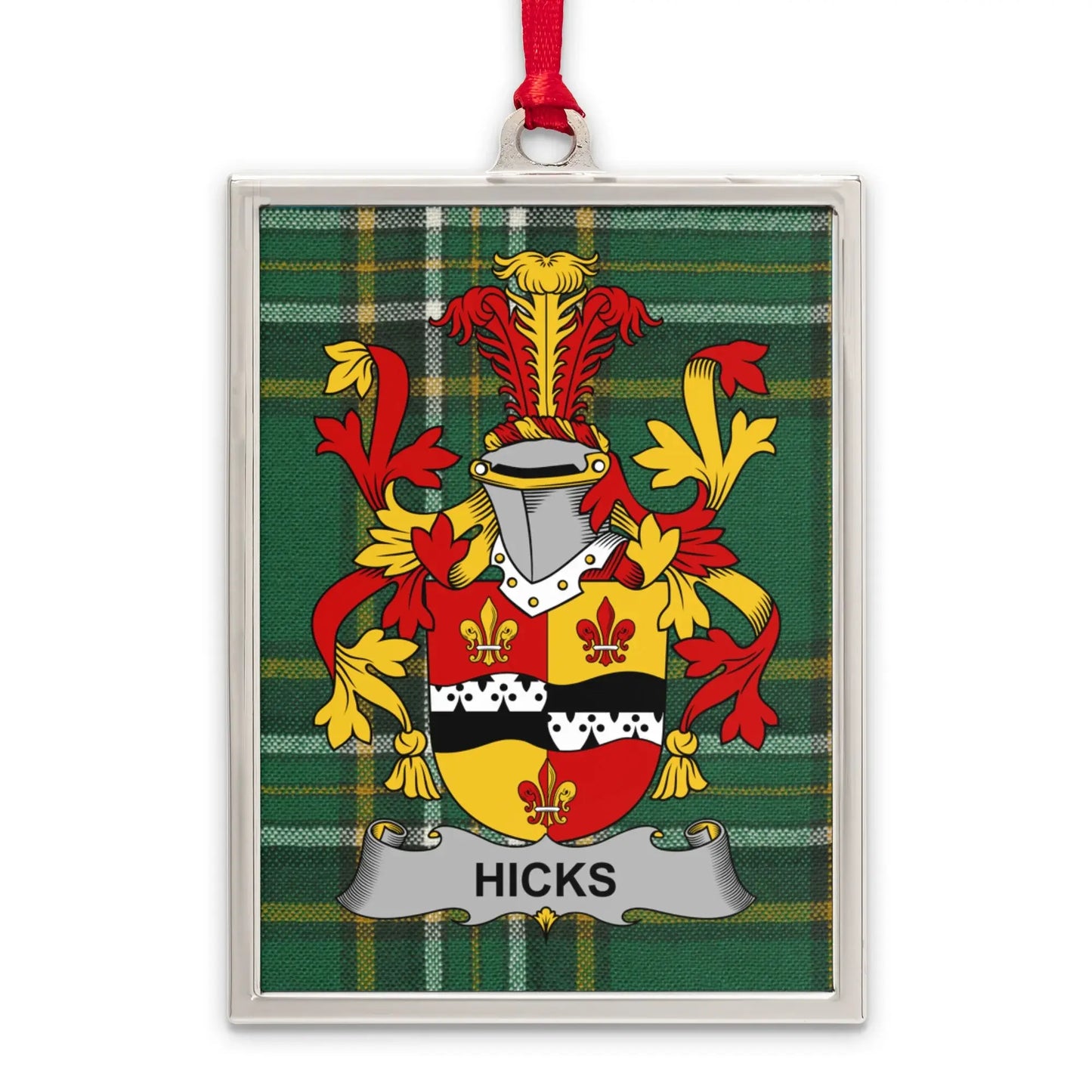 Hicks Family Crest Design Tartan Background product