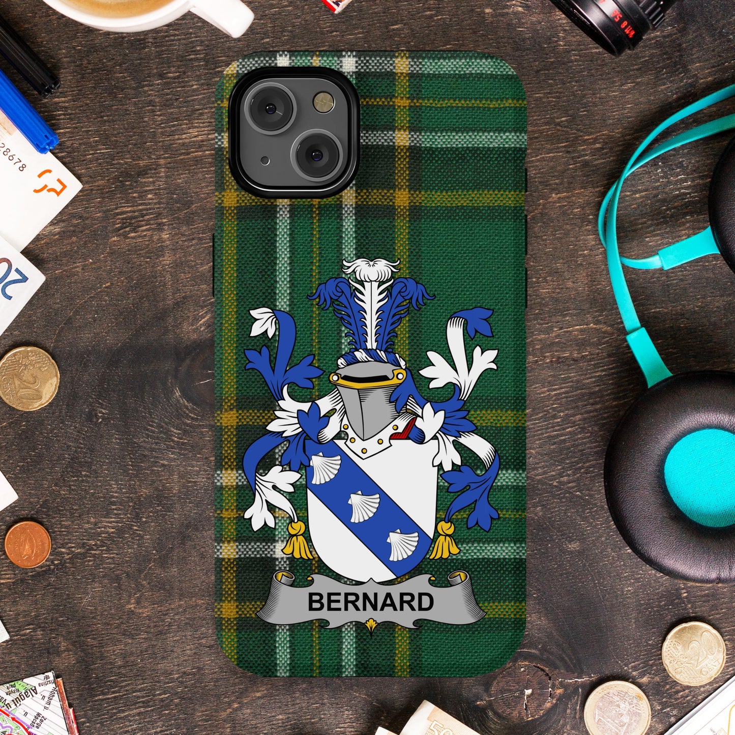 Bernard Family Crest Design iPhone Case product