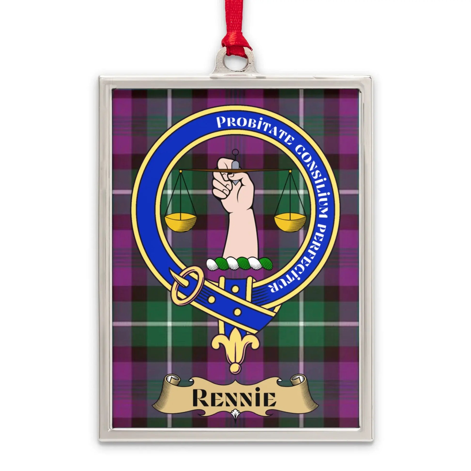 Scottish Clan Crest Rennie Tartan Plaid Decoration product