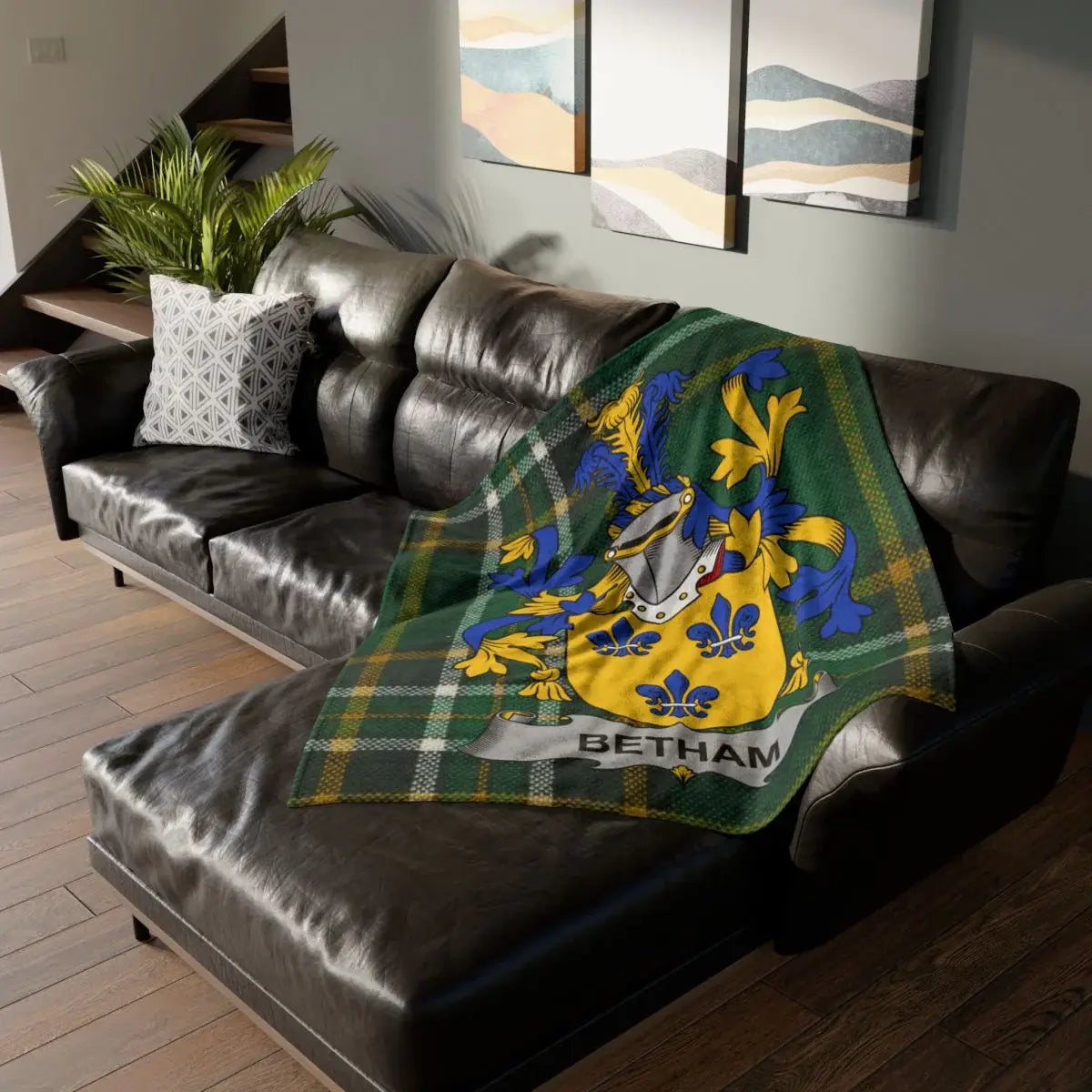 Elegant Custom Family Crest Design Throw Blanket product