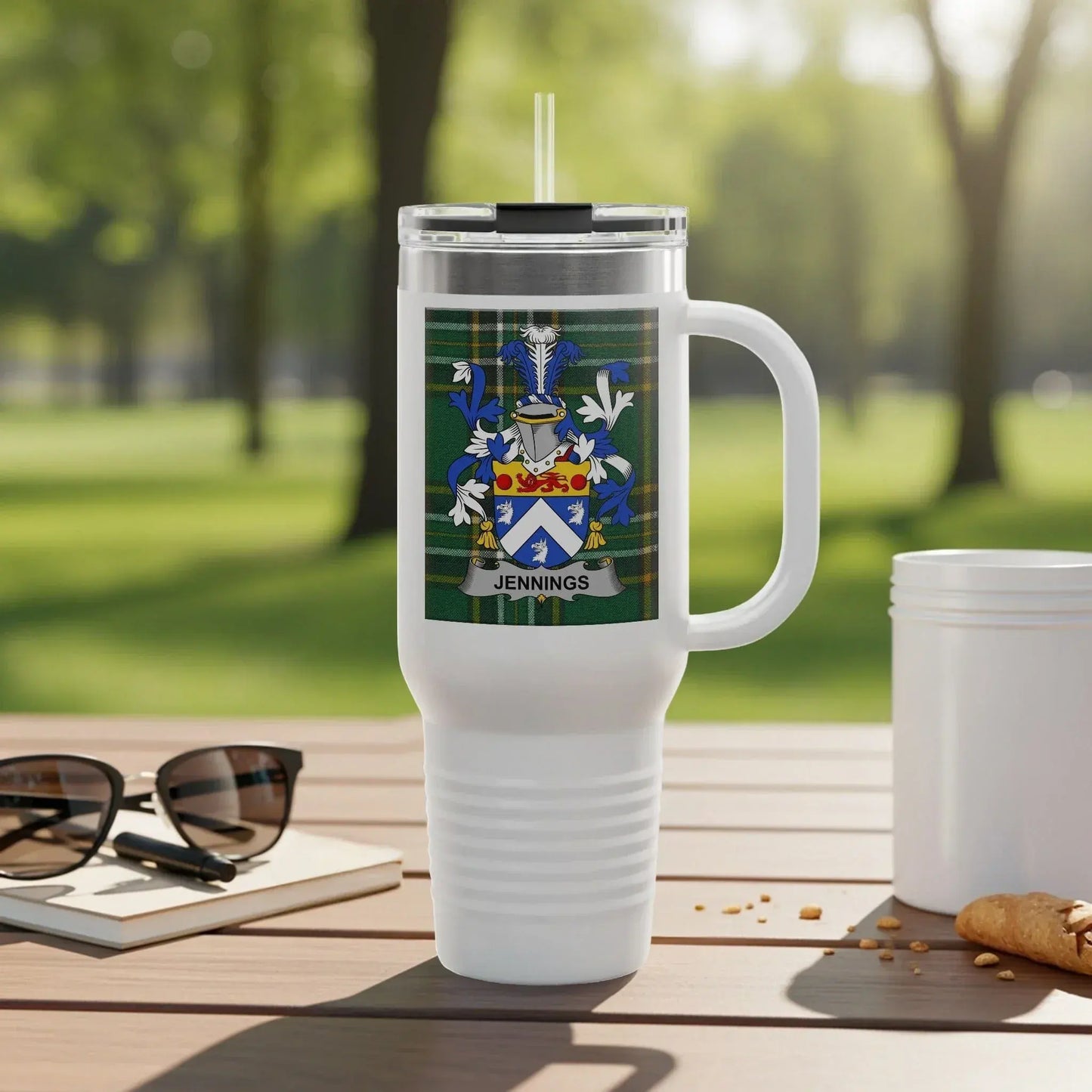Jennings Family Crest Personalized Tumbler product