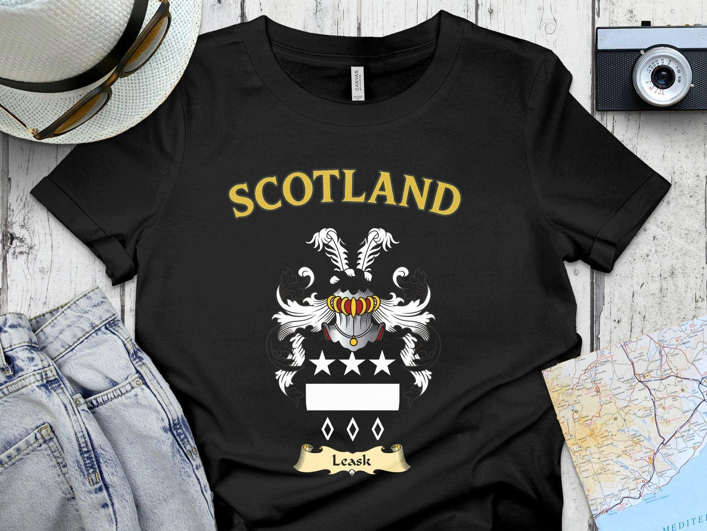Scotland Leask Crest Coat of Arms Graphic T-Shirt product
