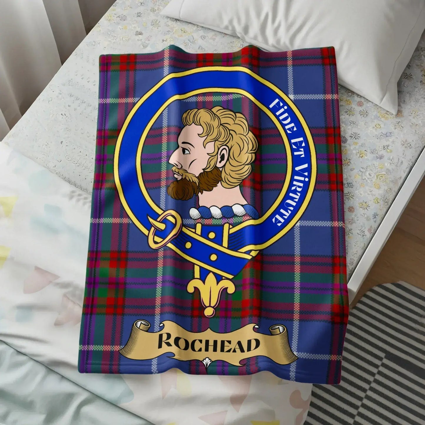 Clan Rochead Plaid Tartan Print Fleece Blanket product