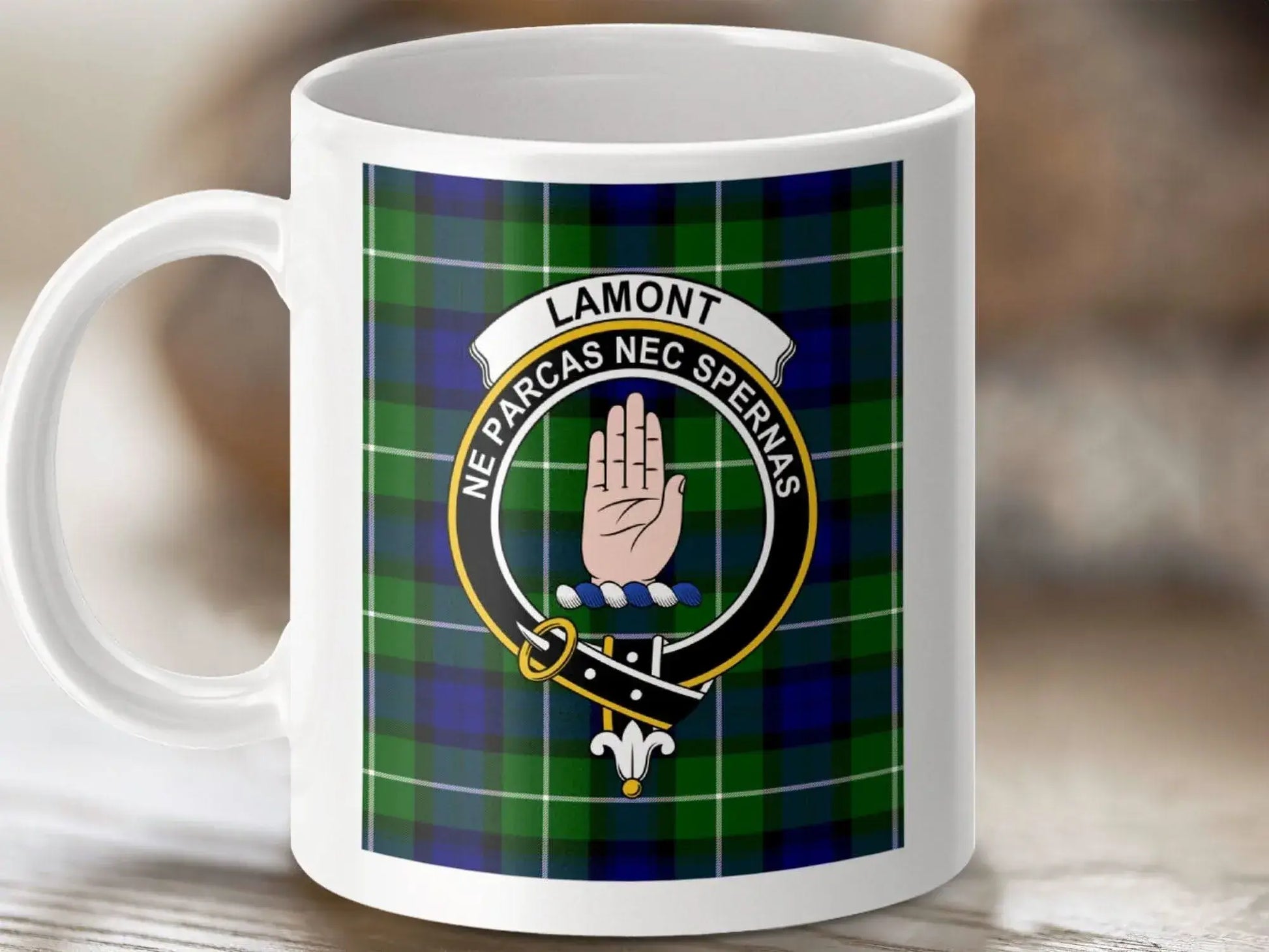 Clan Lamont Tartan Mug with Crest Emblem product