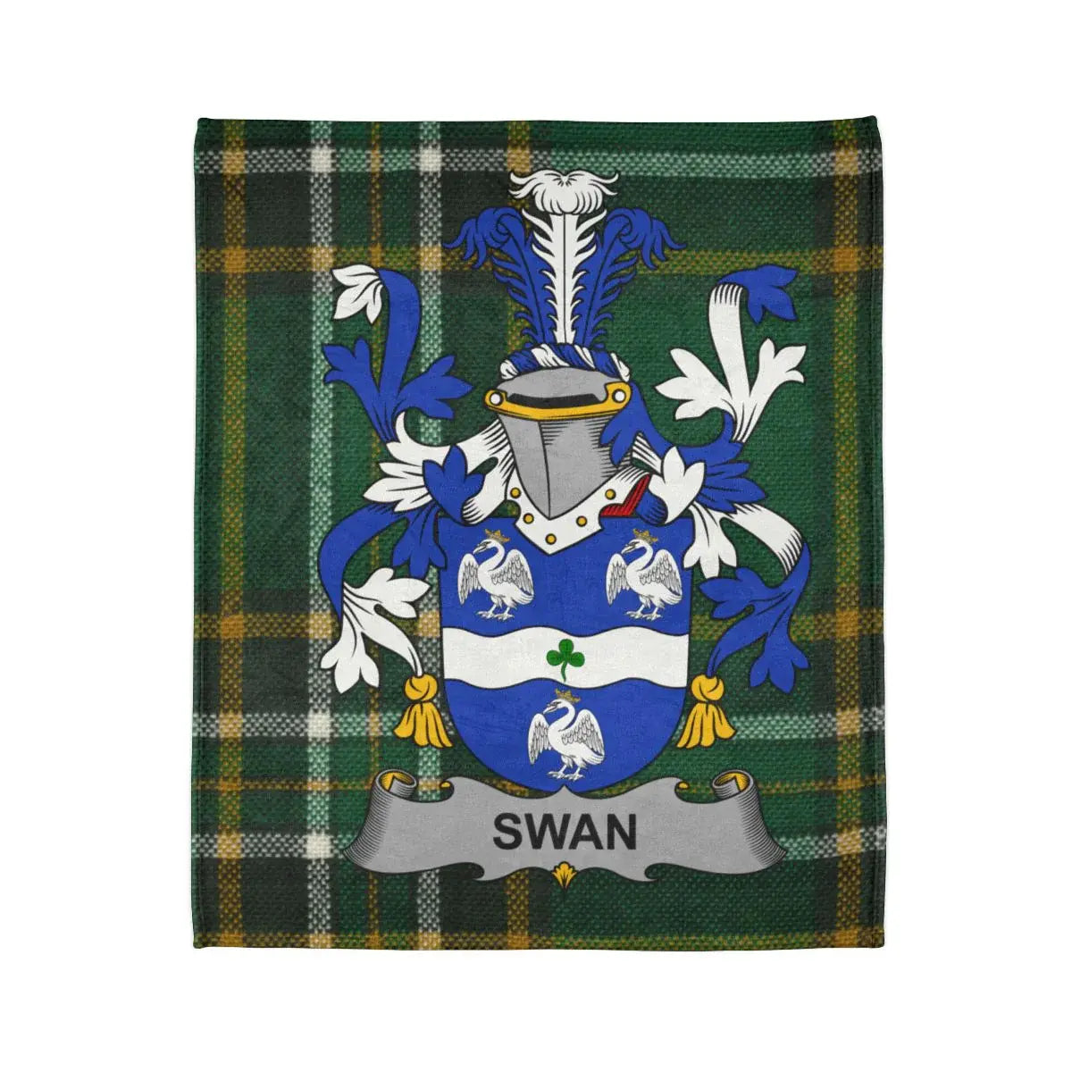Personalized Swan Family Crest Blanket product