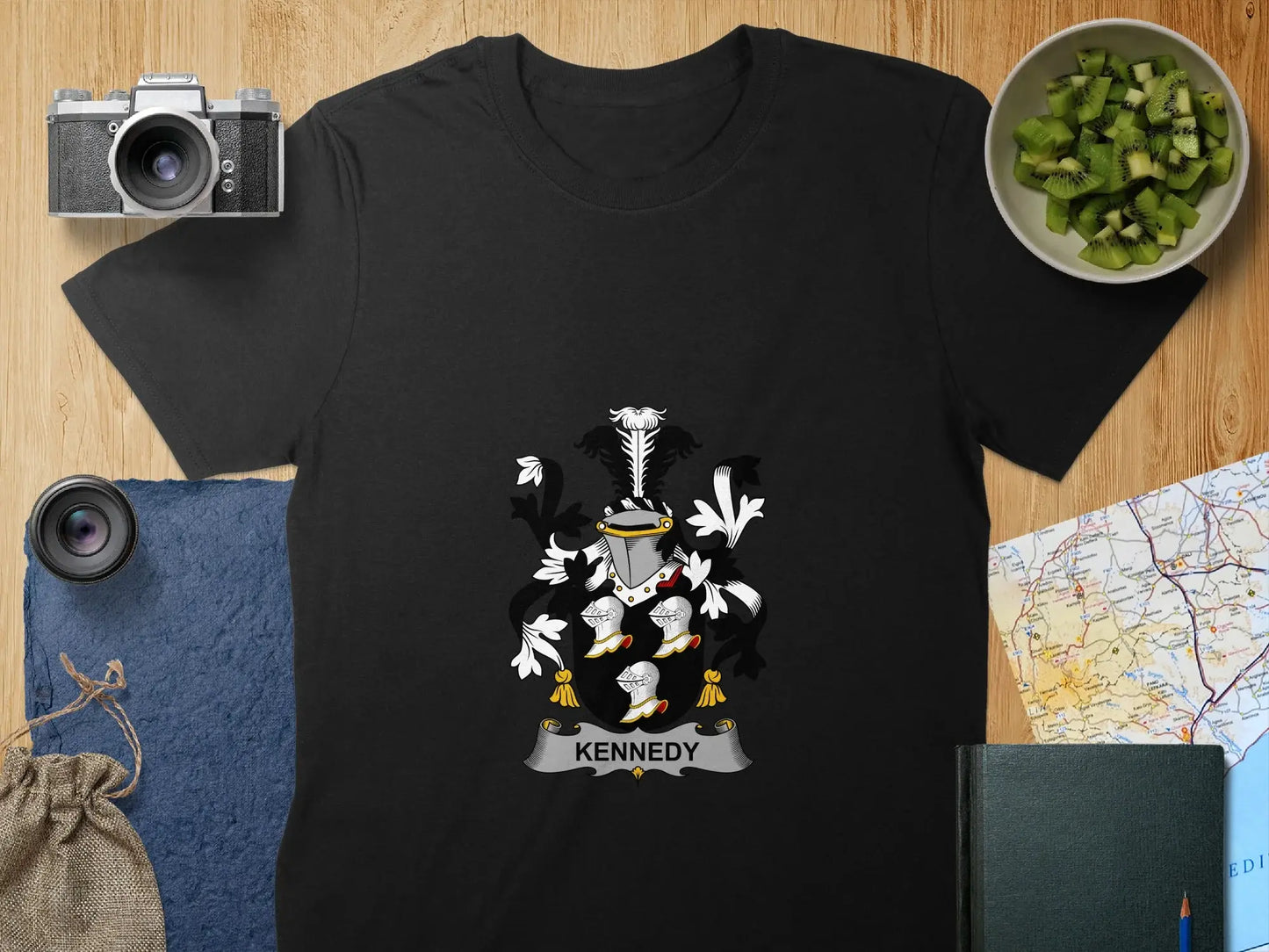 Kennedy Family Crest Black Graphic T-Shirt
