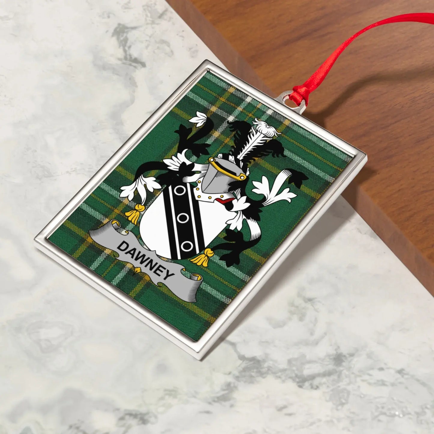 Personalised Family Crest Plaid Ornament Keepsake product