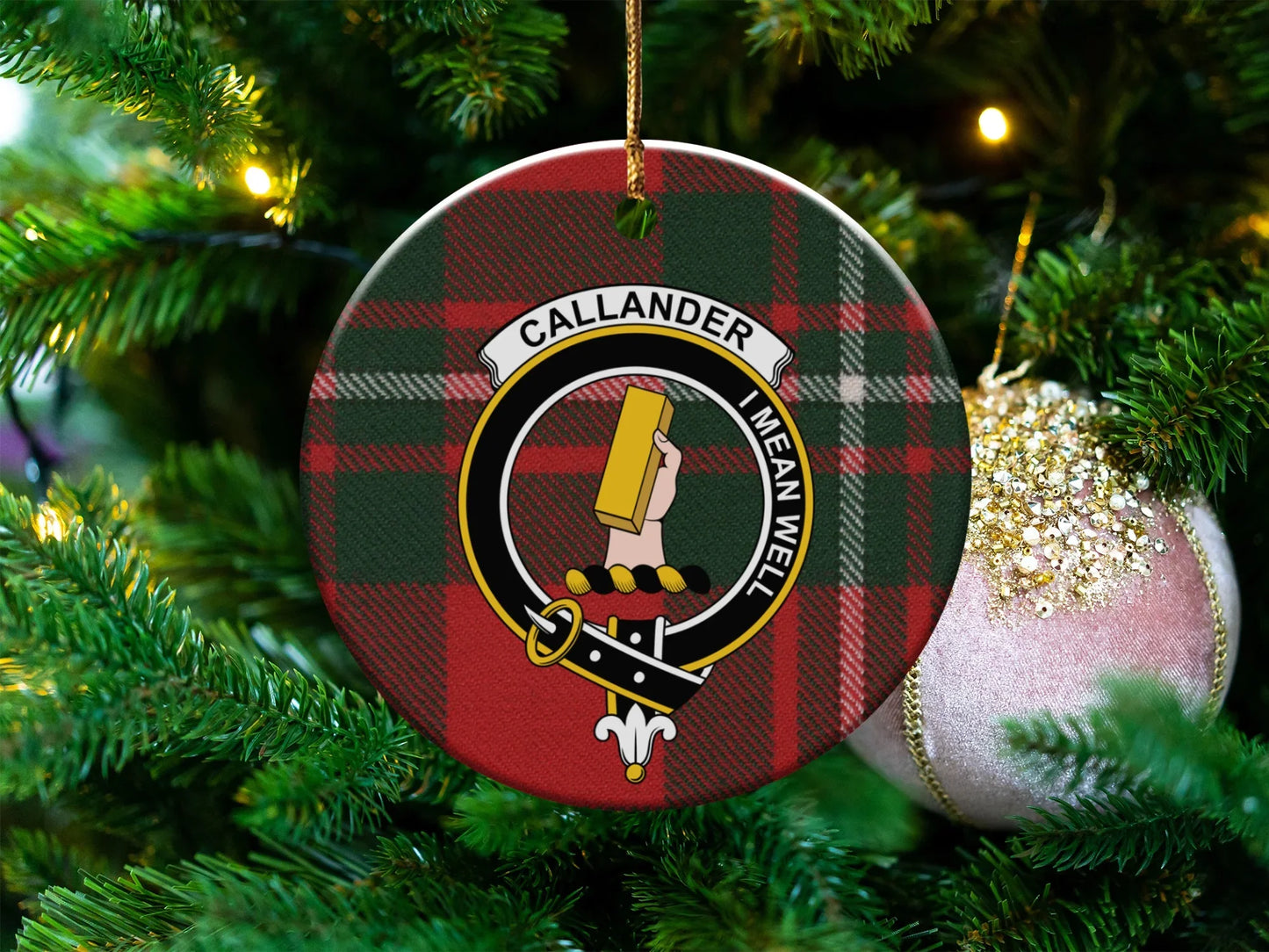Callander I Mean Well Plaid Christmas Ornament product