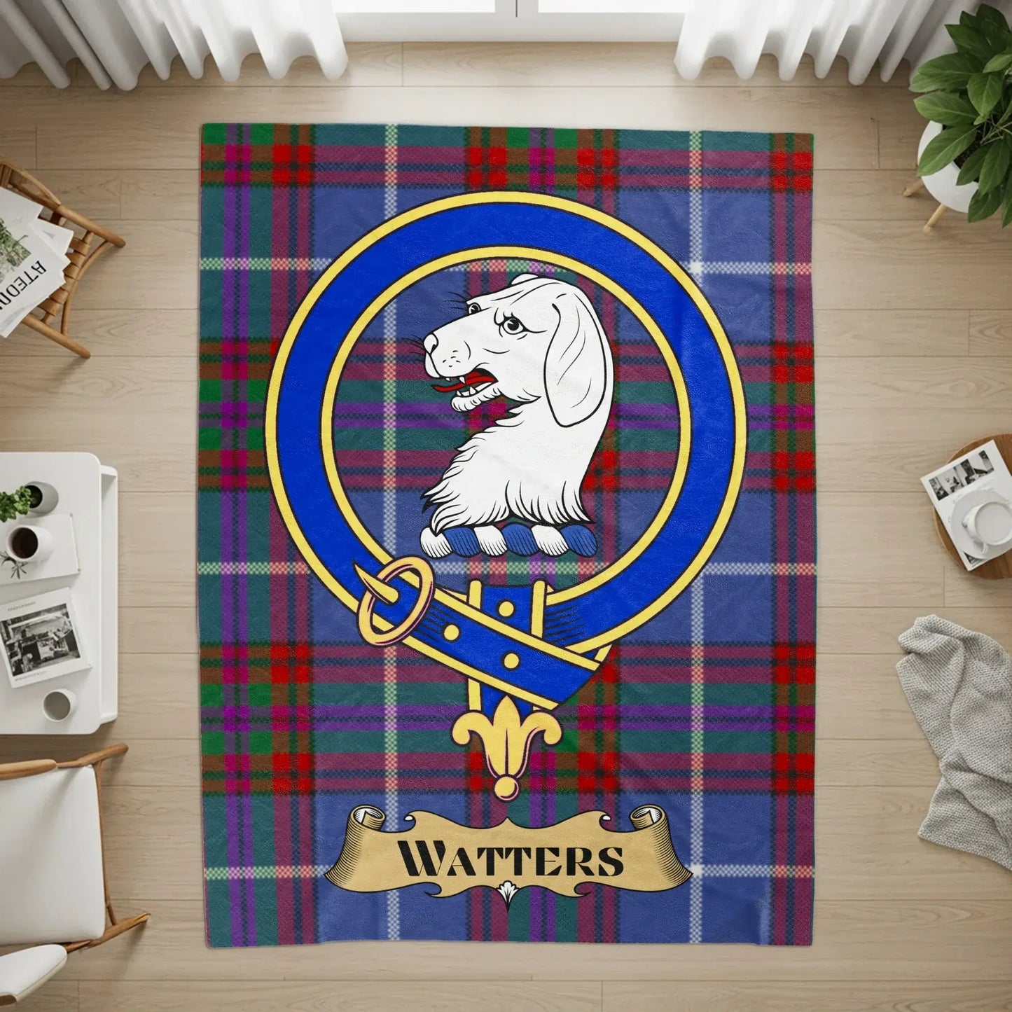 Scottish Clan Watters Tartan Patterned Rug product type