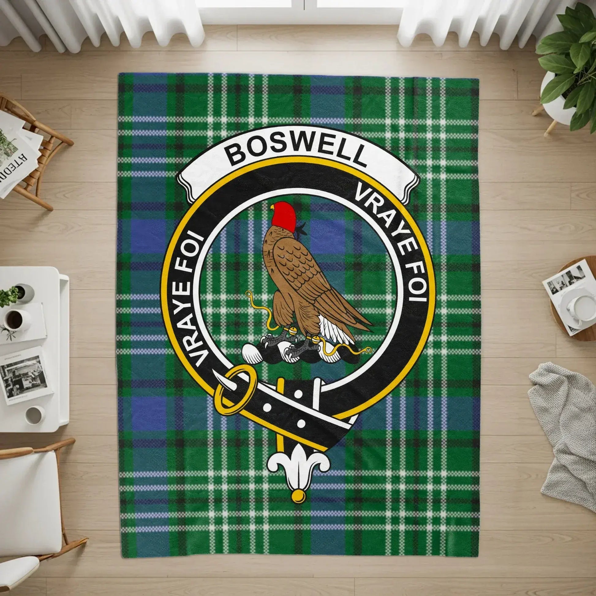 Boswell Scottish Clan Crest Tartan Rug product