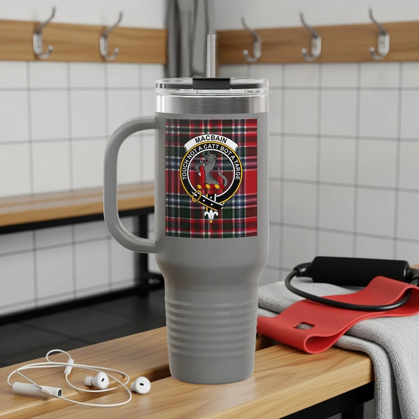 Stylish Tartan Printed Insulated Drinkware Product