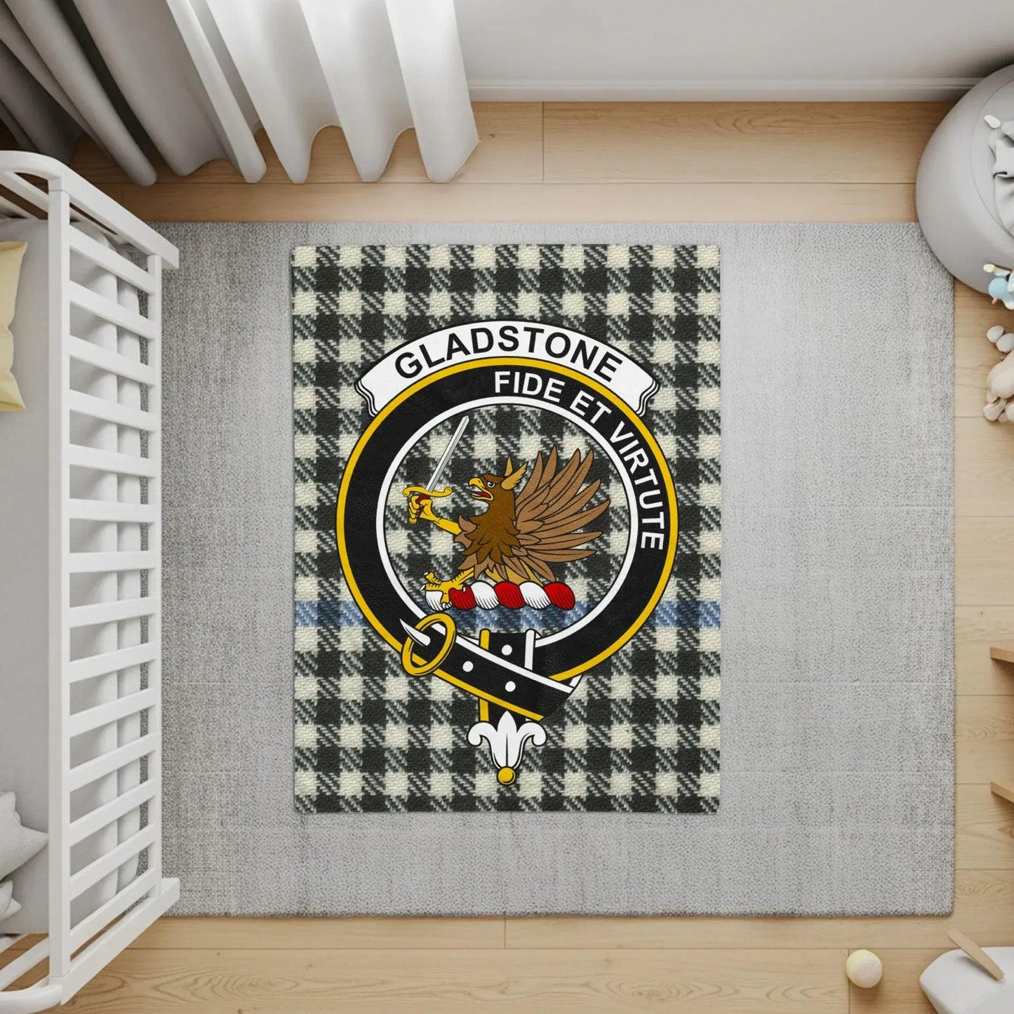 Gladstone Fide Et Virtute Plaid Pattern Rug product