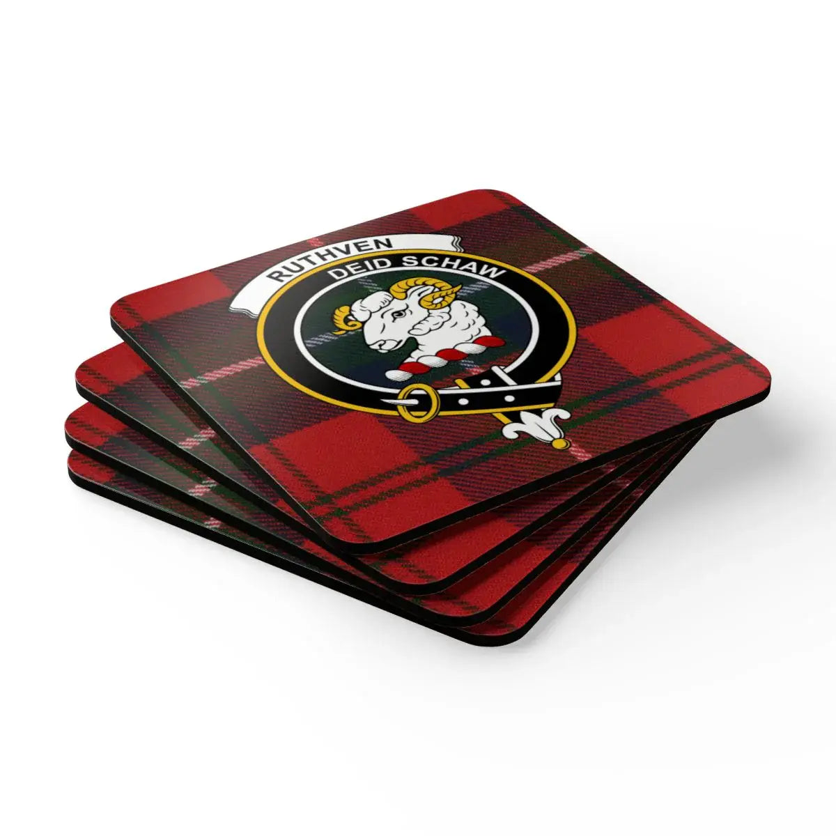 Ruthven Deid Schaw Plaid Coasters Set Product Type