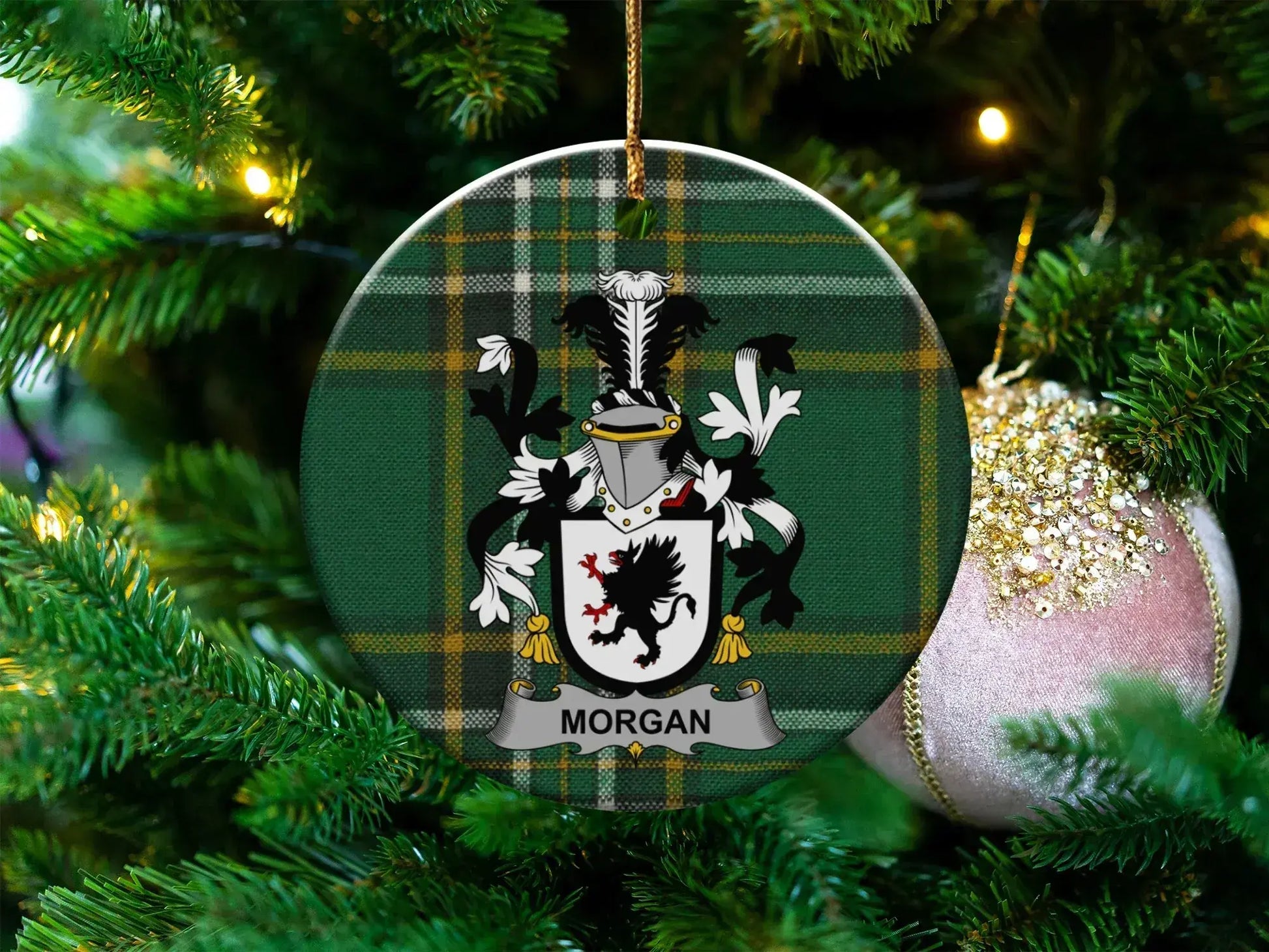 Personalized Family Crest Christmas Ornament product type