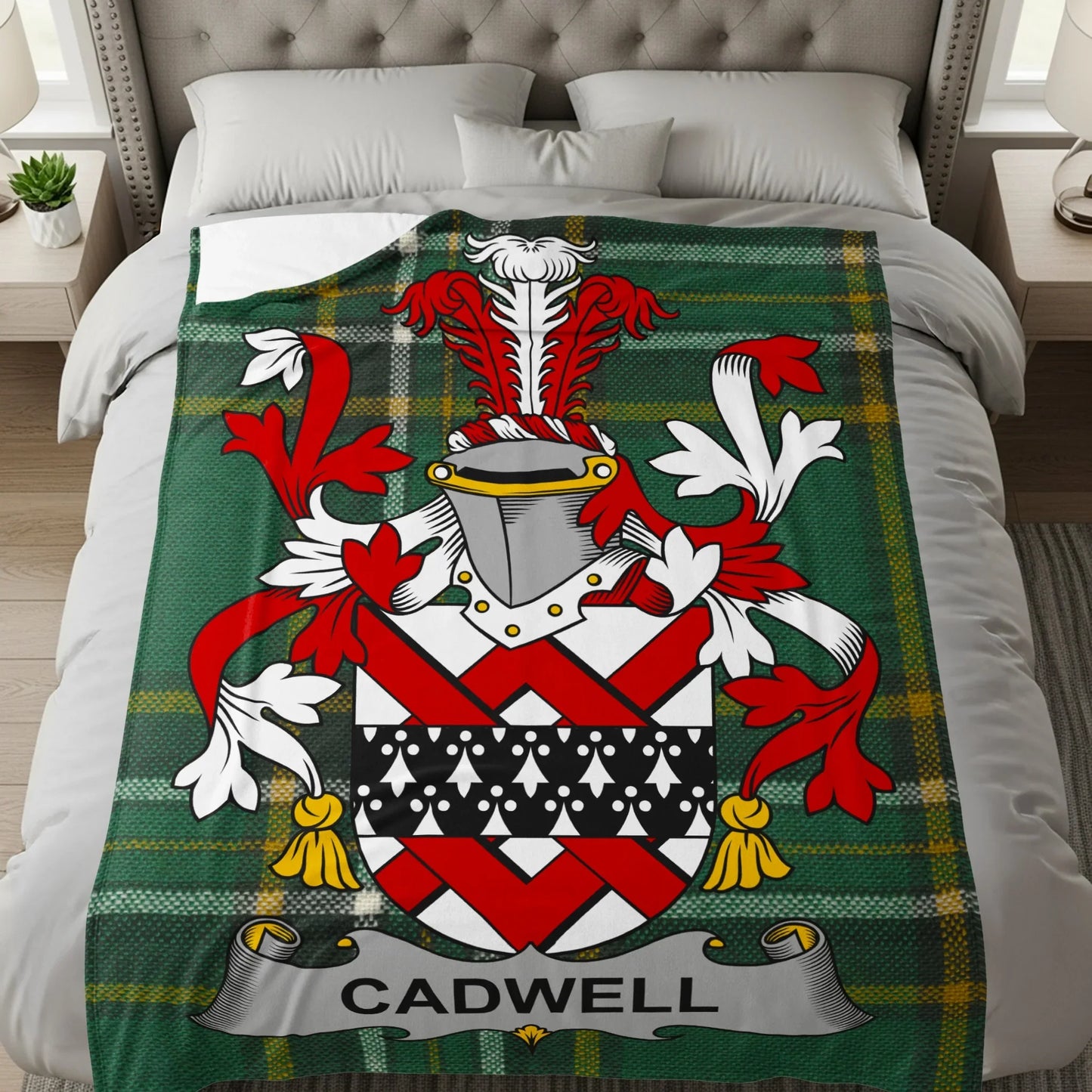 Cadwell Tartan Crest Blanket cozy home essential product