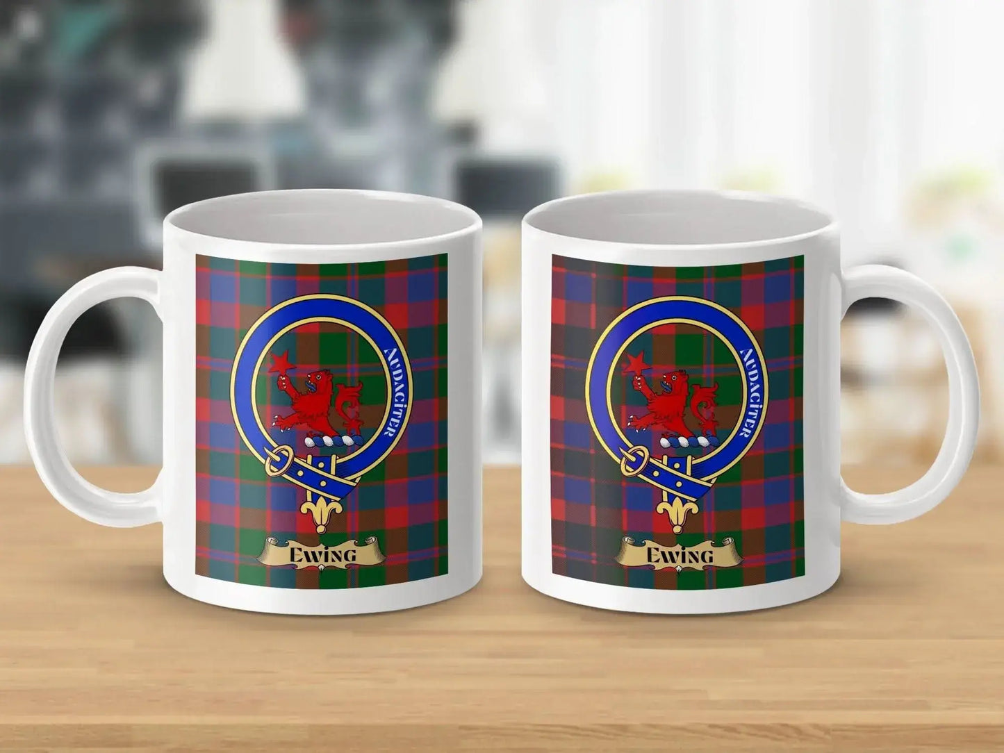Ewing Crest Clan Plaid Design Mug Unique Drinkware product