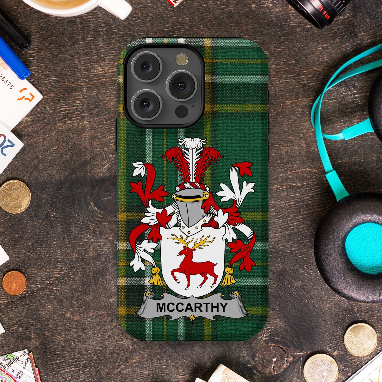 McCarthy Irish Surname Family Crest Cell phone cover - Celtic Ancestry Gifts