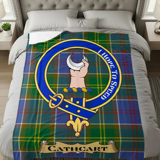 Cathcart Clan Crest Tartan Blanket product type