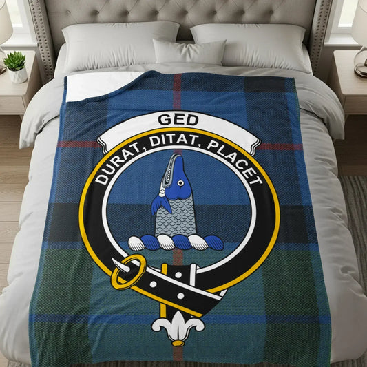 Scottish Clan Crest Blanket Ged Plaid Throw Blanket product type