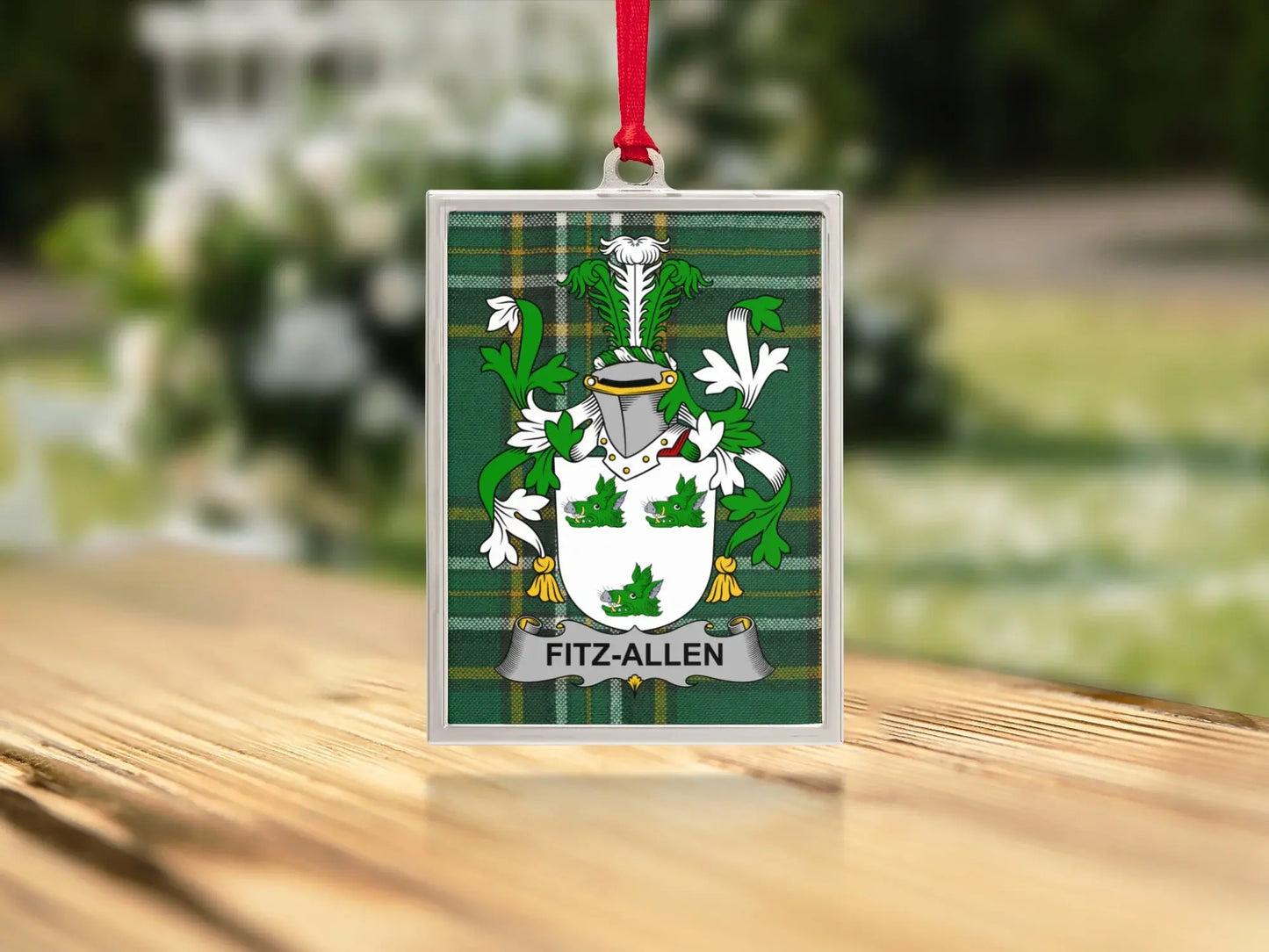 Fitz-Allen Green Background Customizable Ornament product type