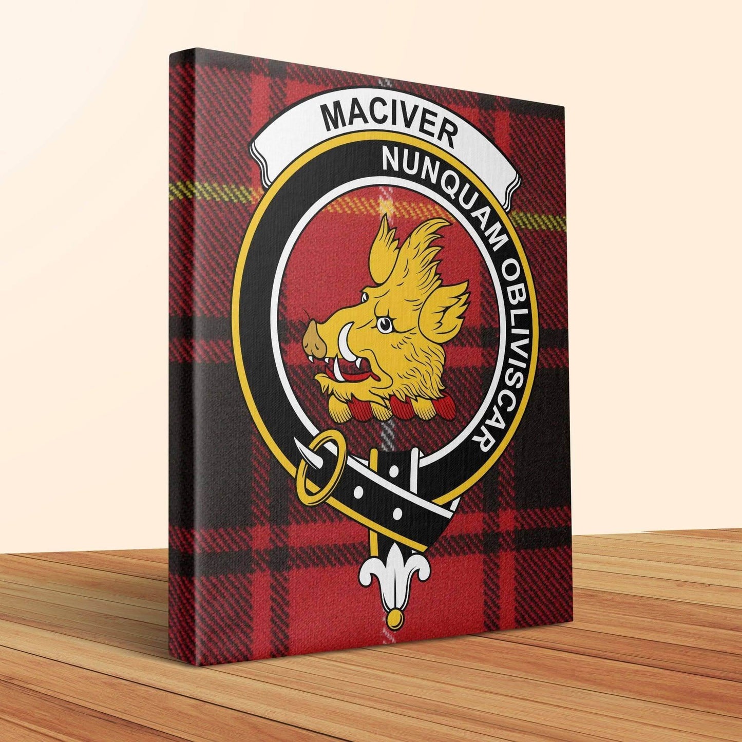 MacIver Scottish Clan Crest Tartan Poster Canvas Wrap - Celtic Ancestry Gifts