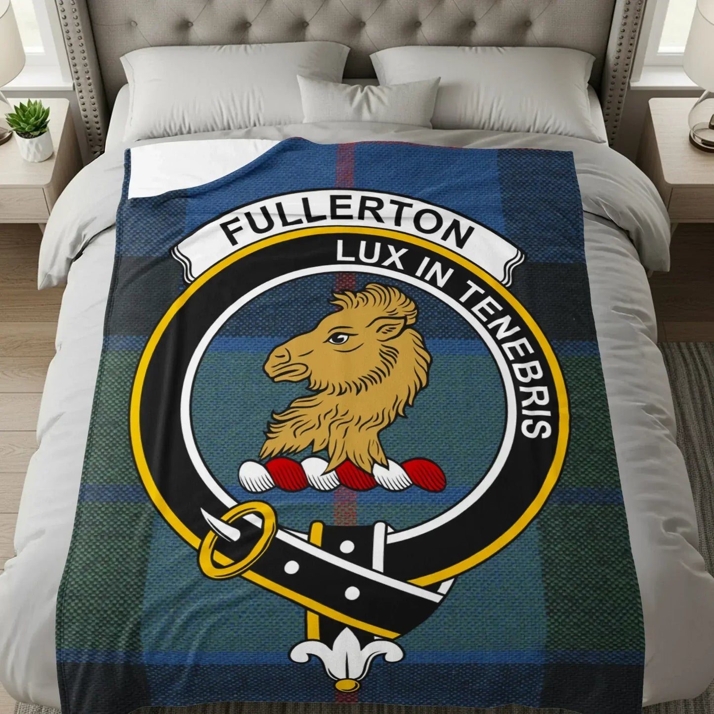 Scottish Family Crest Blanket Fullerton Clan Product