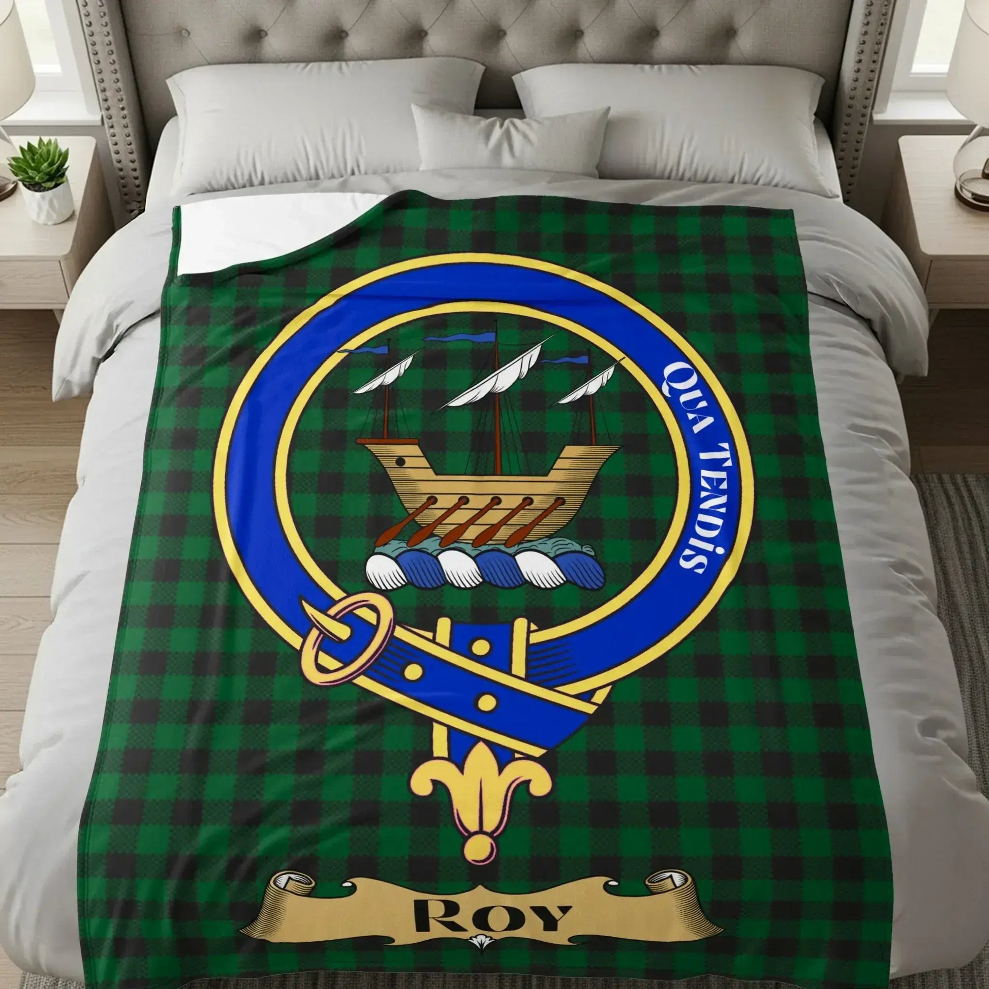 Personalized Tartan Blanket with Family Crest design product