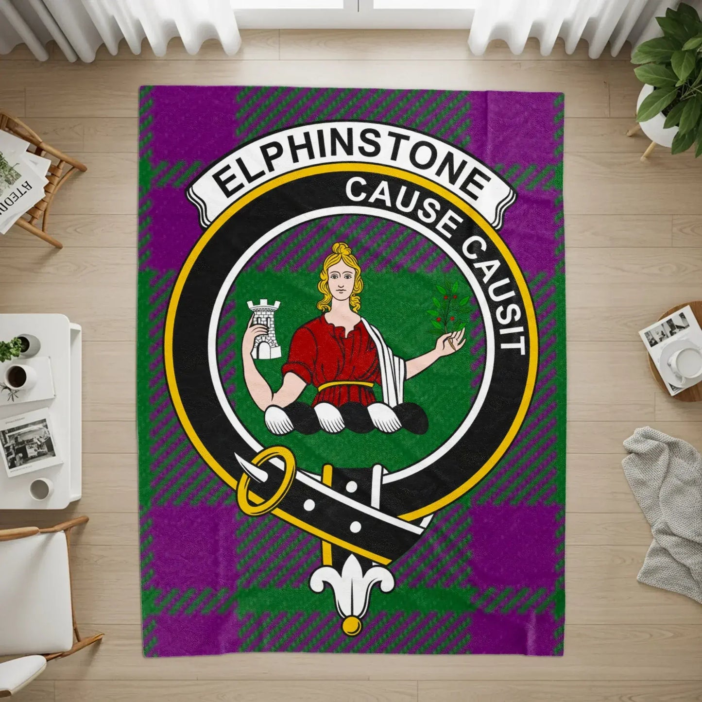 Elphinstone Cause Causit Purple Plaid Rug product