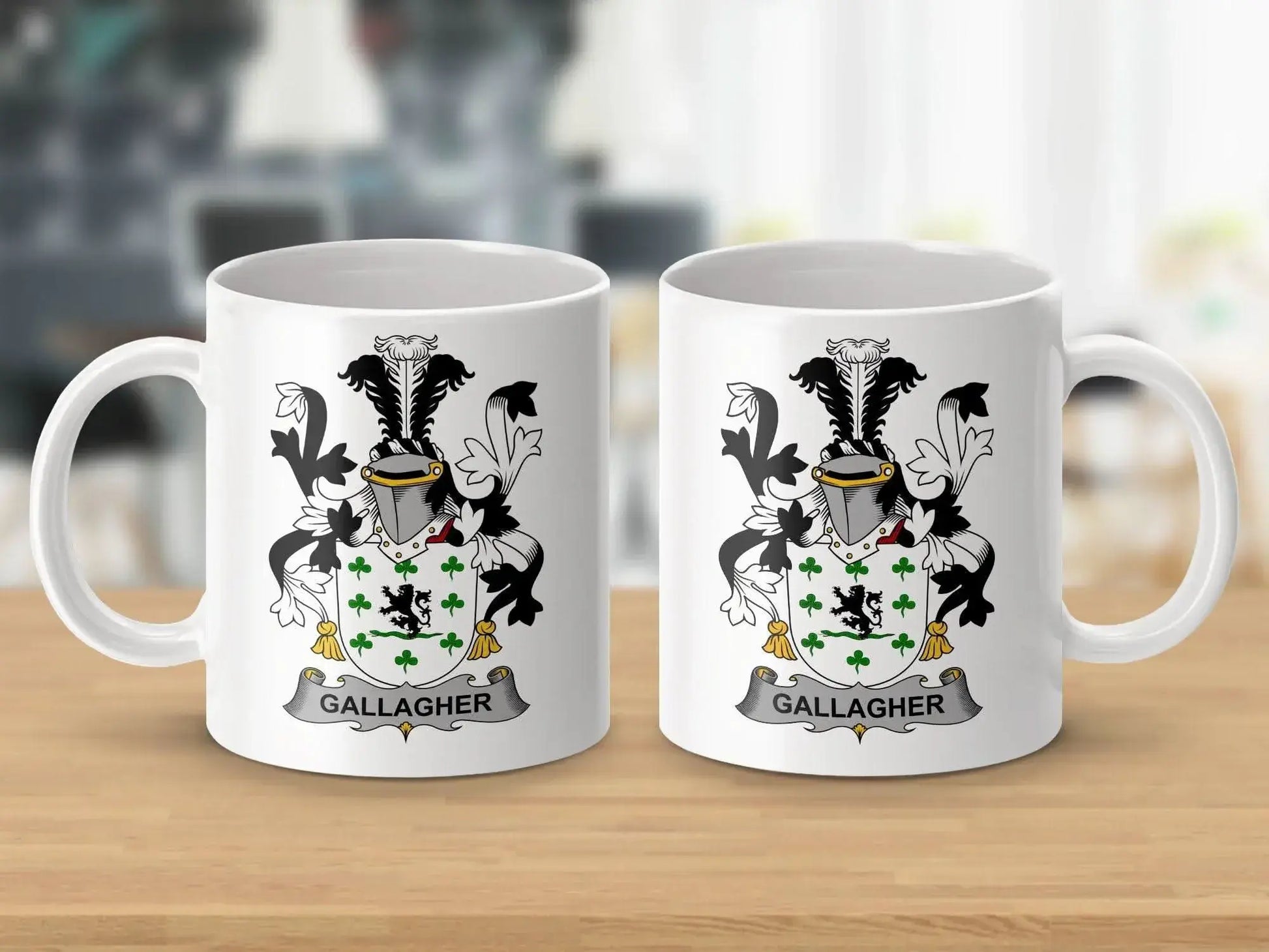 Gallagher Surname Irish Family Crest Mug - Celtic Ancestry Gifts