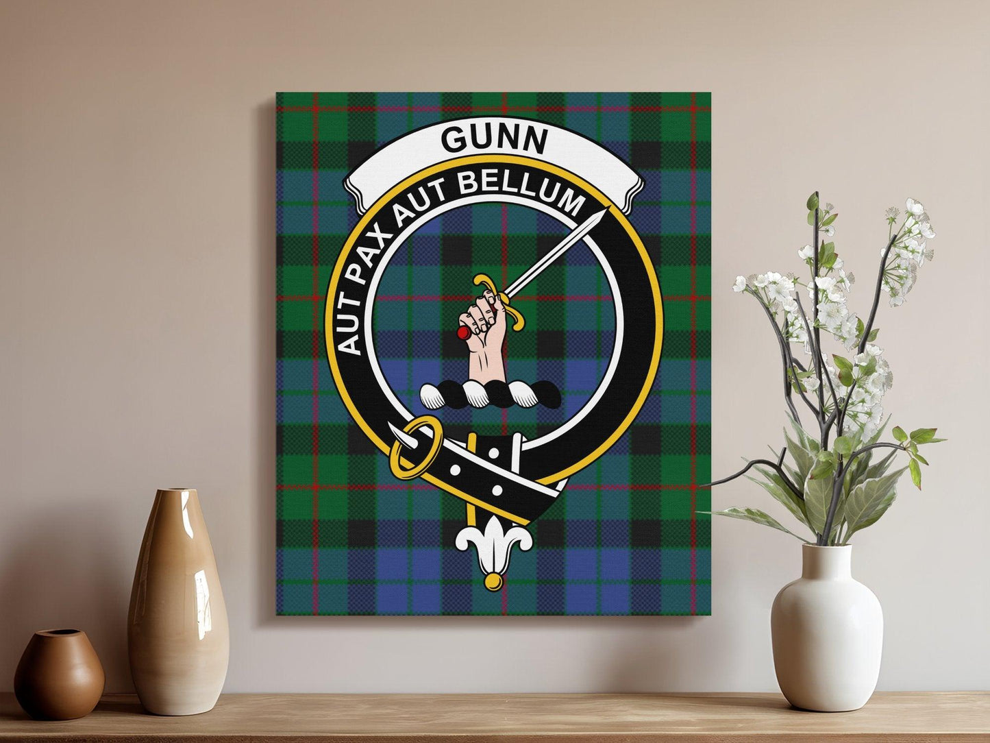 Scottish Clan Gunn Aut Pax Aut Bellum Canvas product type