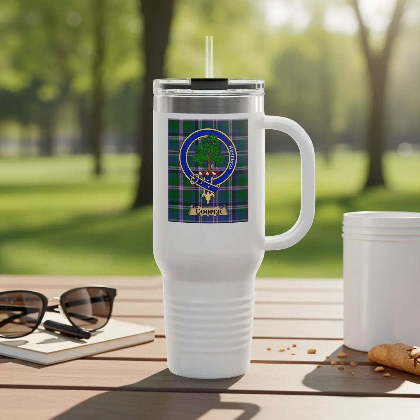Custom Clan Crest Pattern Insulated Travel Mug product type
