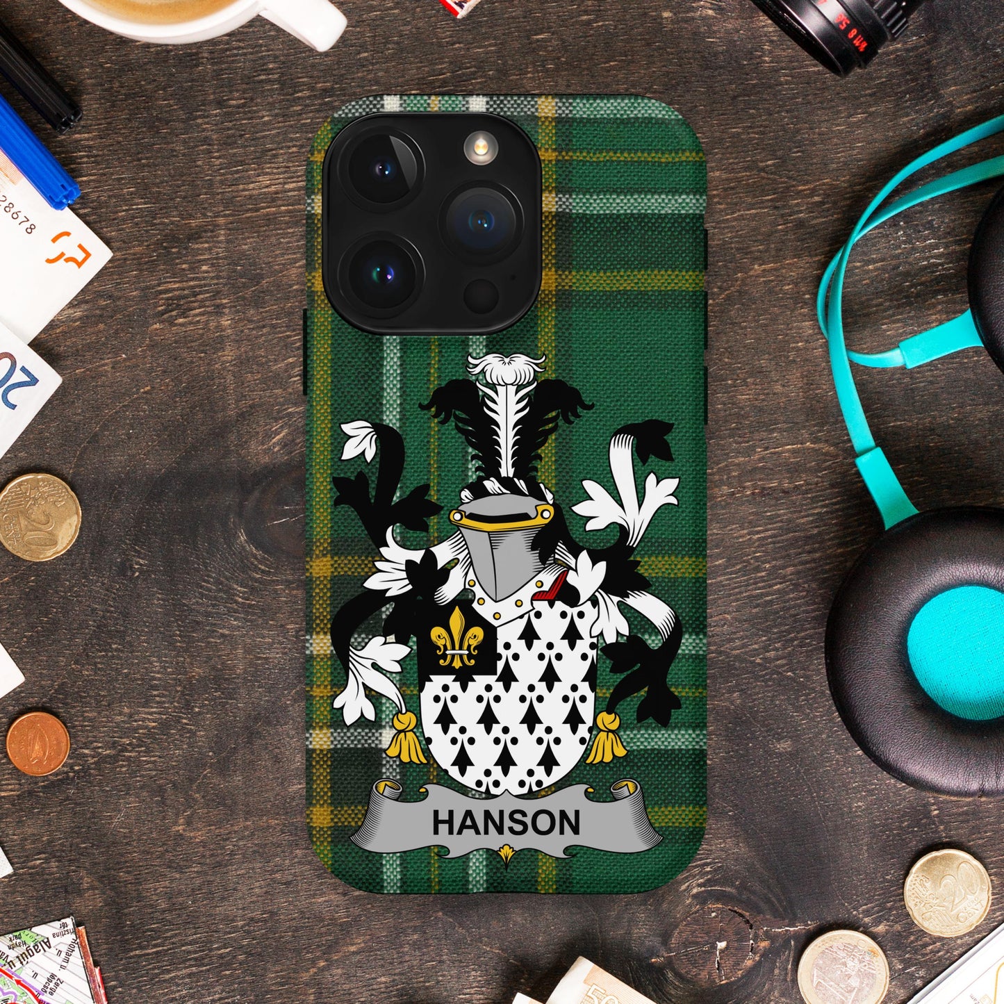 Hanson Surname Irish Family Crest Cell Phone Cover - Celtic Ancestry Gifts