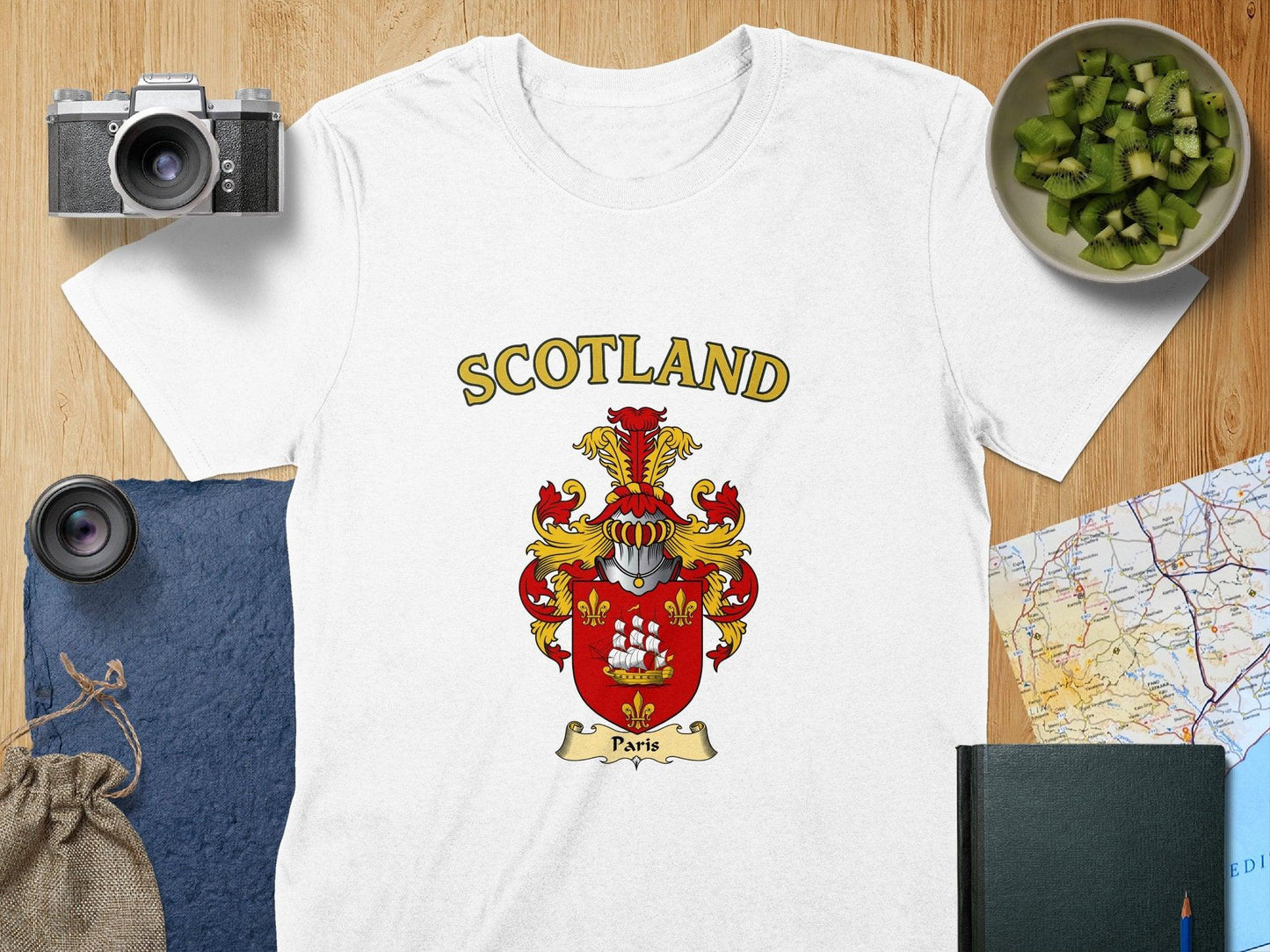 Scotland Family Crest Paris Heraldry Design T-Shirt - Celtic Ancestry Gifts