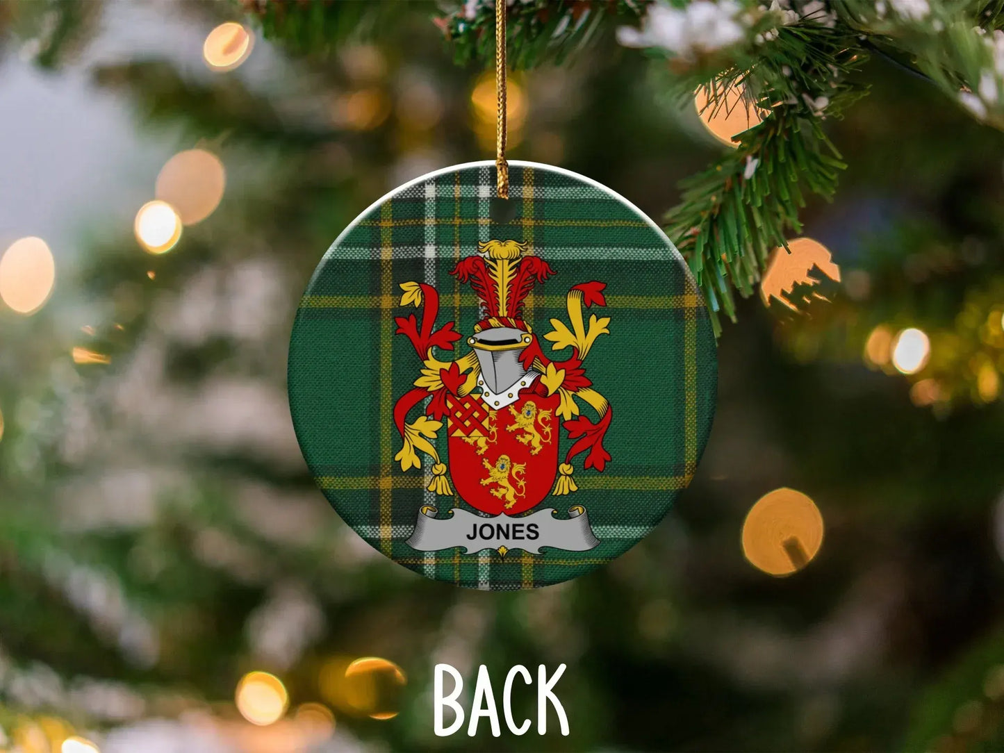 Family Crest Plaid Christmas Ornament product