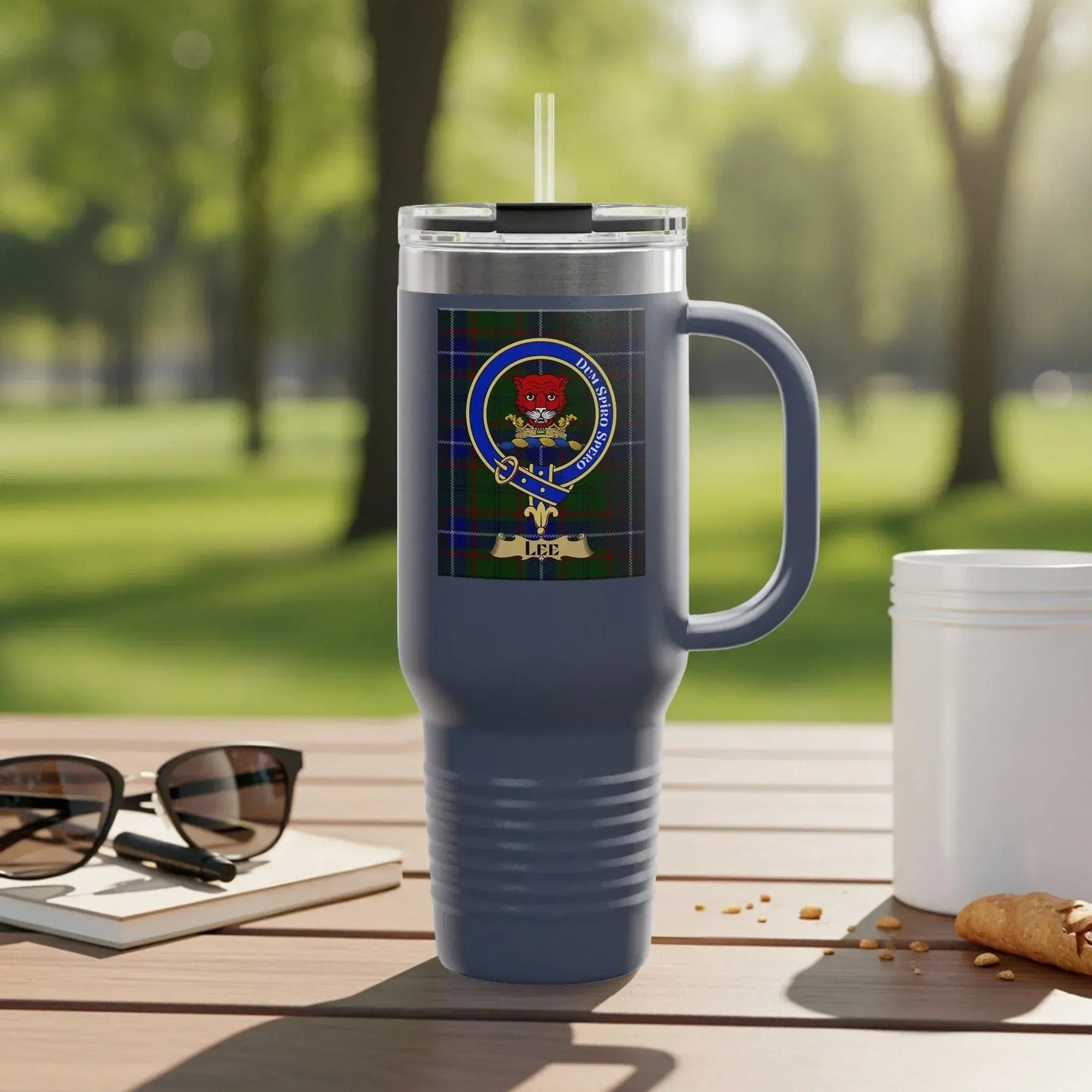 Custom Tartan Print Insulated Travel Mug product