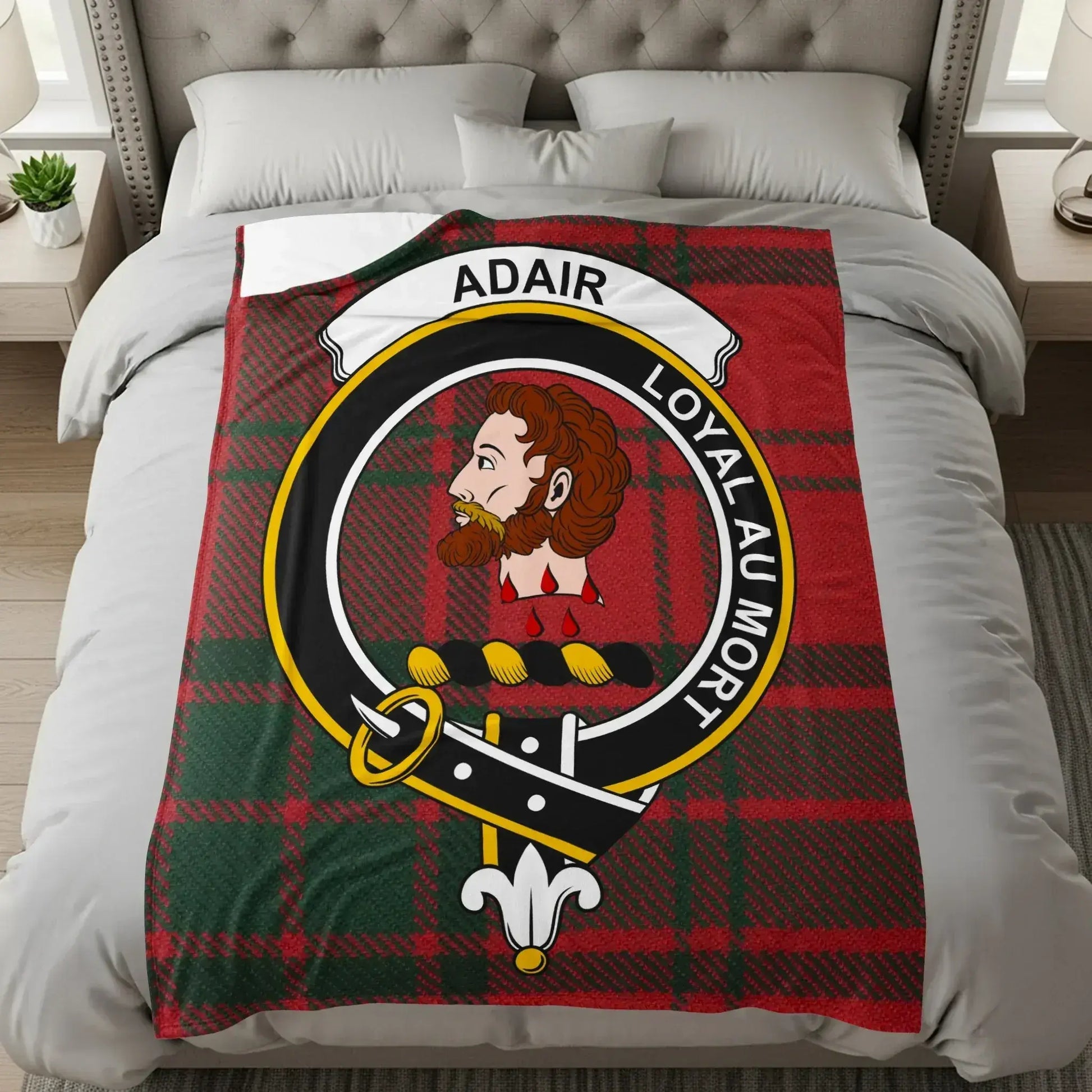Adair Loyal Au Mort Plaid Print Cozy and Warm Blanket product type
