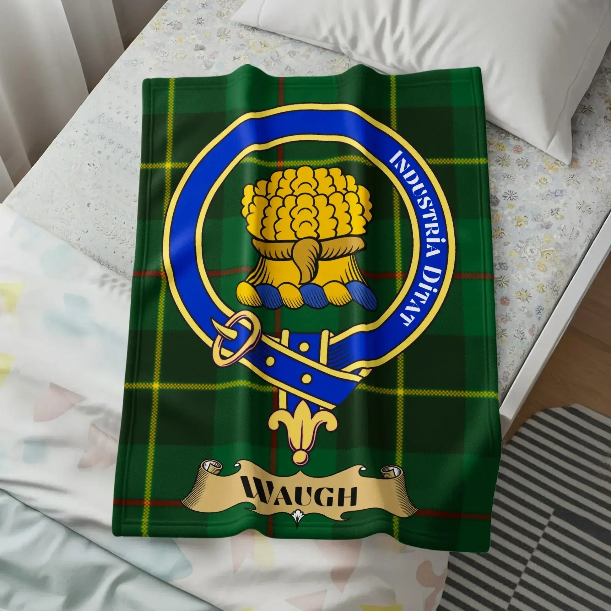 Waugh Industrial Devita Crest Green Tartan Blanket product