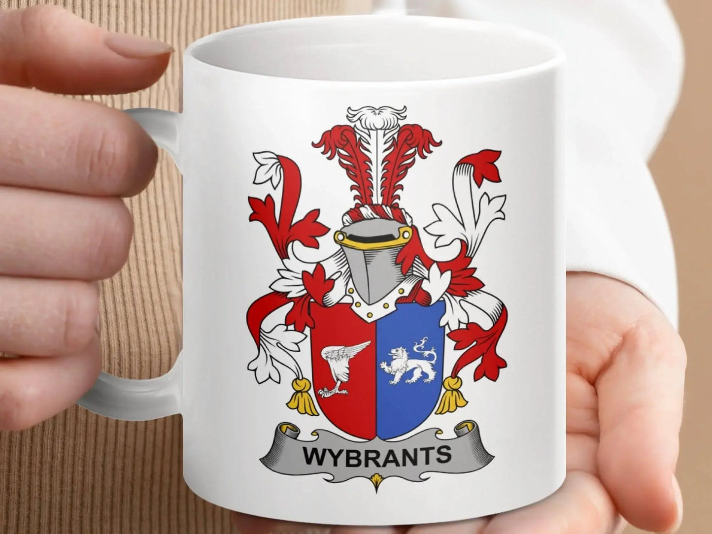 Wybrants Family Crest Emblazoned Shield Mug - Celtic Ancestry Gifts