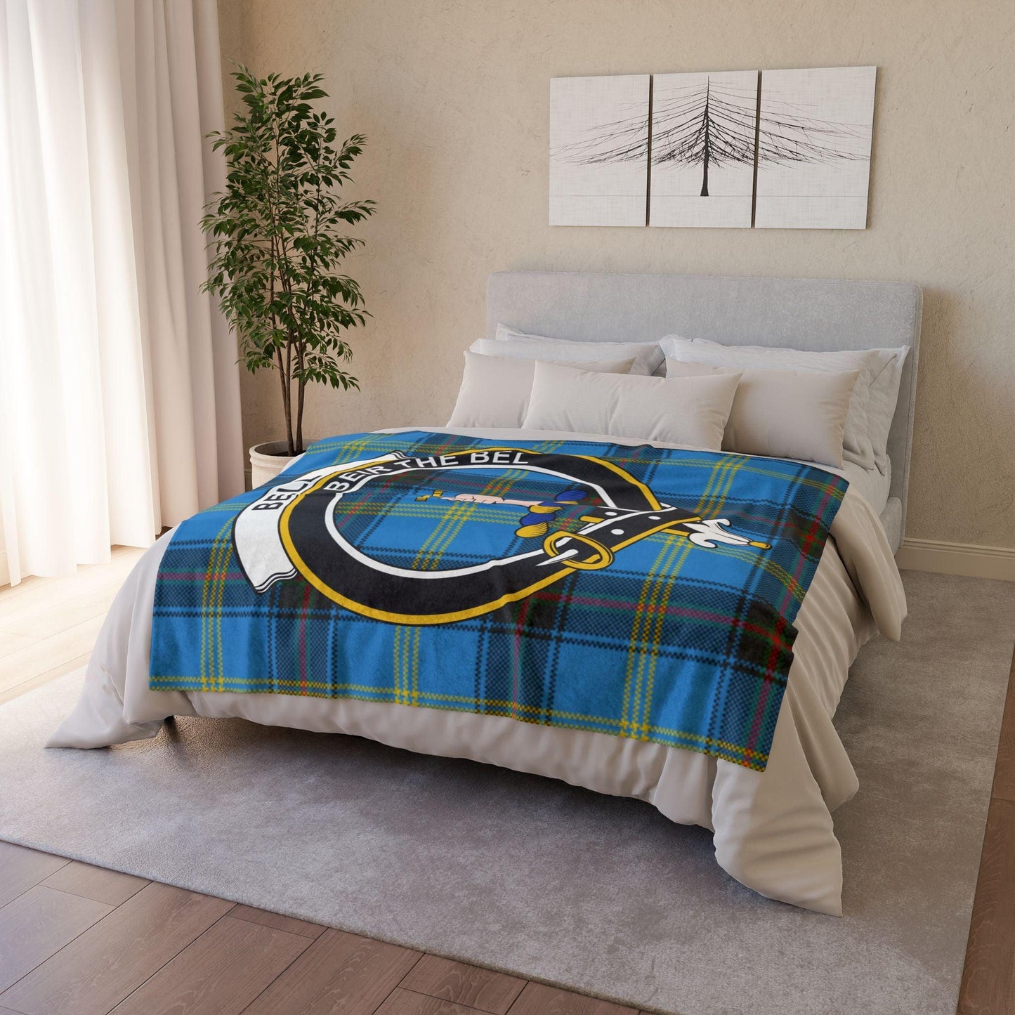 Bell Clan Crest Scottish Tartan Blanket