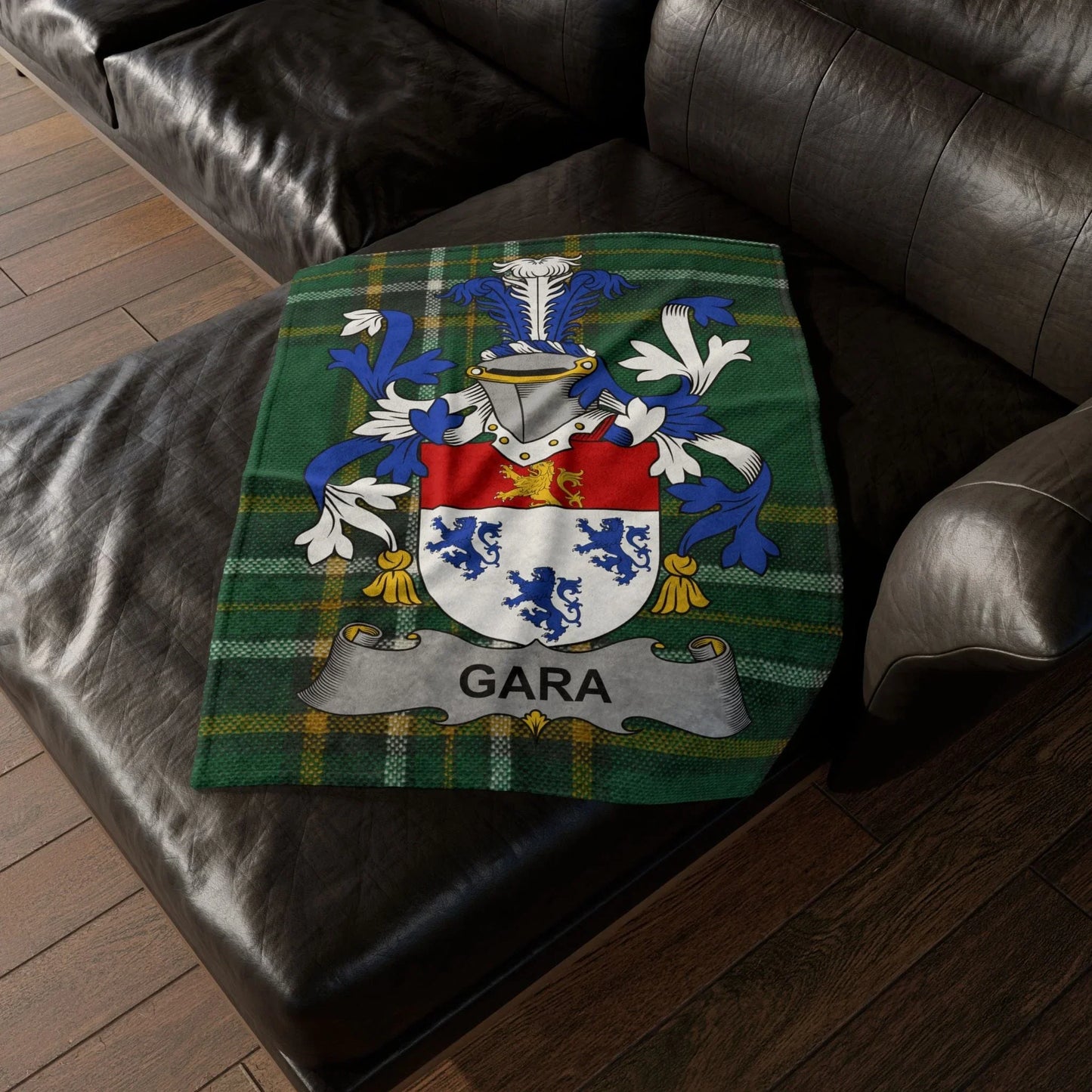 Gara Surname Irish Coat Of Arms Tartan Blanket