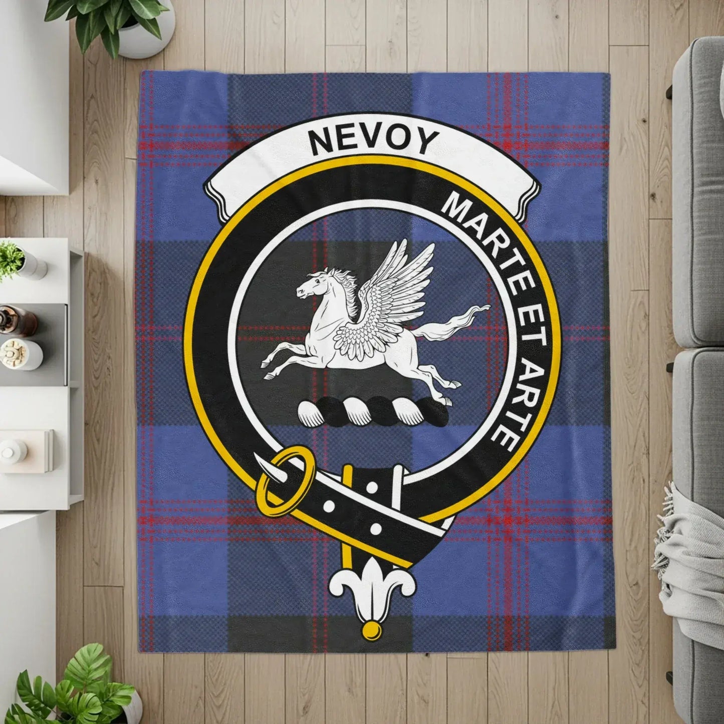 Nevoy Marte et Arte Family Crest Plaid Blanket product type