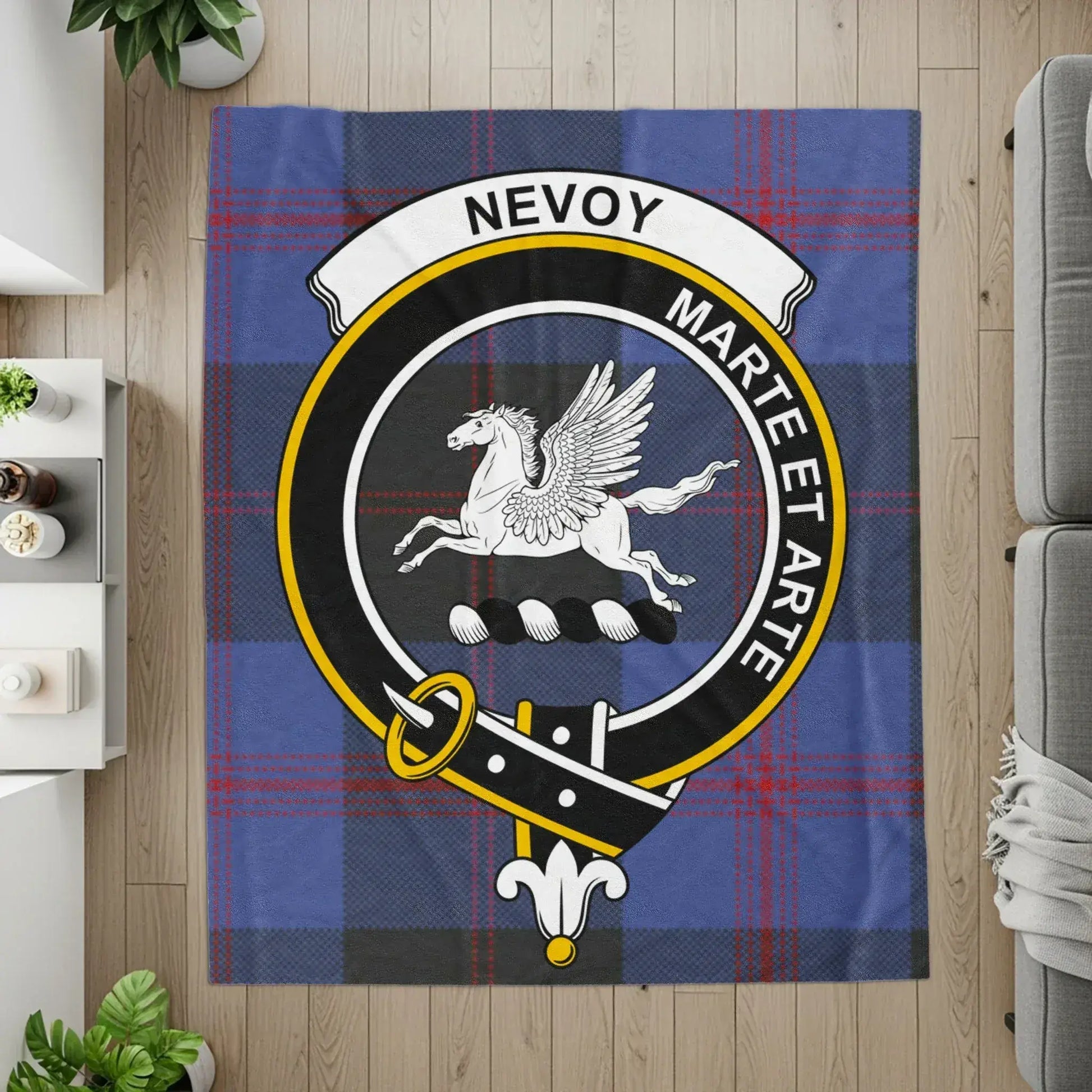 Nevoy Marte et Arte Family Crest Plaid Blanket product type