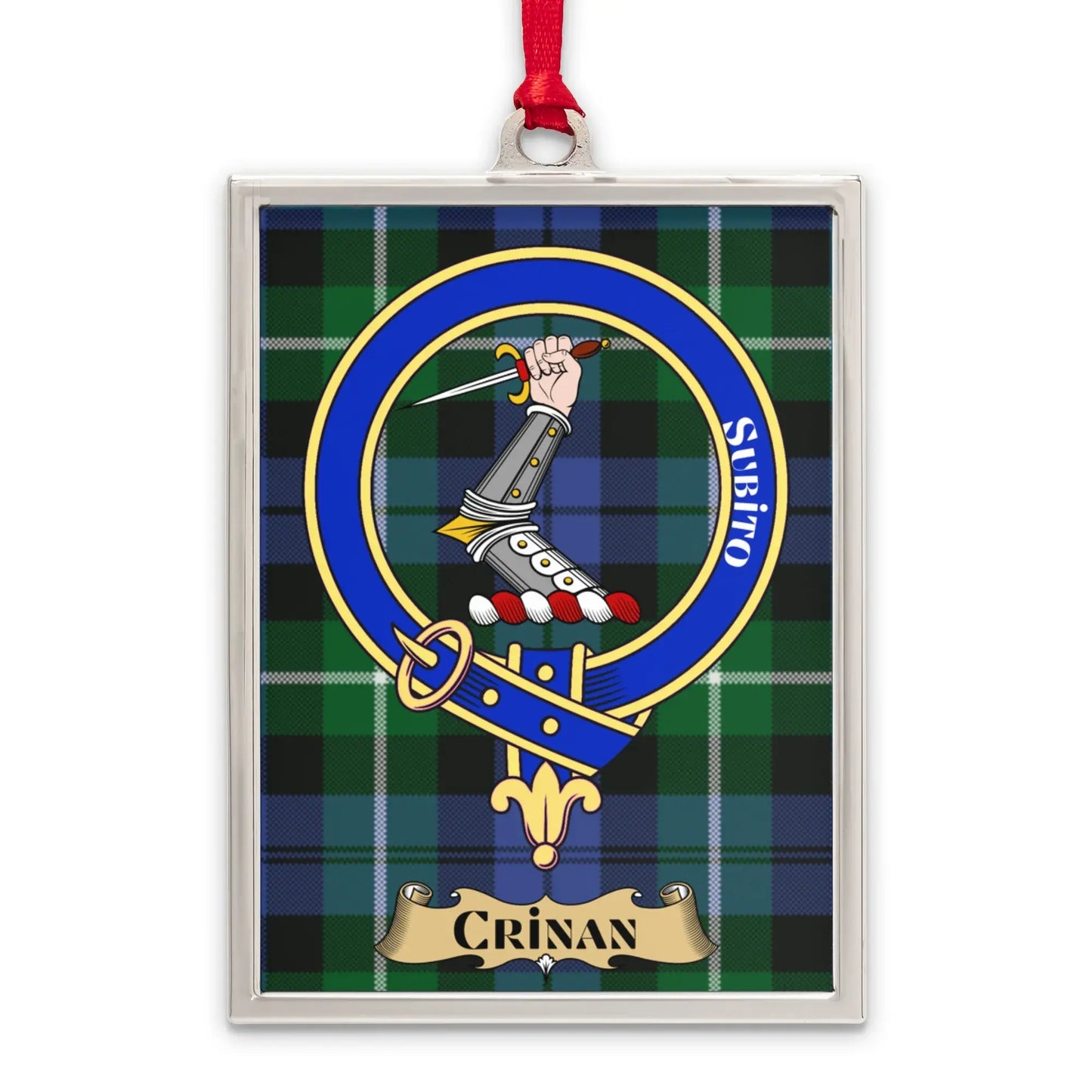 Traditional Crinan Clan Crest with Tartan Pattern product