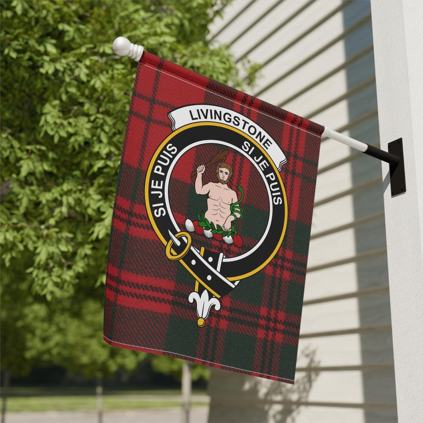 Livingstone Clan Scottish Tartan Garden Flag