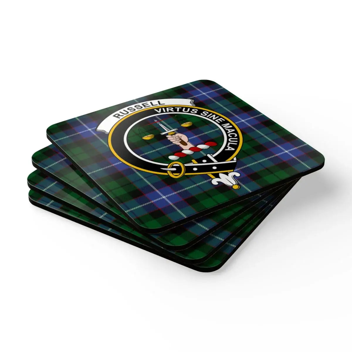 Russell Virtus Sine Macula Clan Crest Coasters product type
