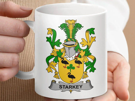 Starkey Family Crest Irish Coat of Arms Mug - Celtic Ancestry Gifts
